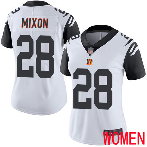 Cincinnati Bengals Limited White Women Joe Mixon Jersey NFL Footballl #28 Rush Vapor Untouchable